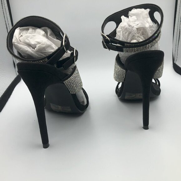 Cape Robbin Damita Black Suede Rhinestone Womens High Heels Size 6 (Brand New) - Picture 8 of 9